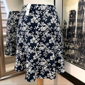 NWT Loft skirt blue with white floral print.